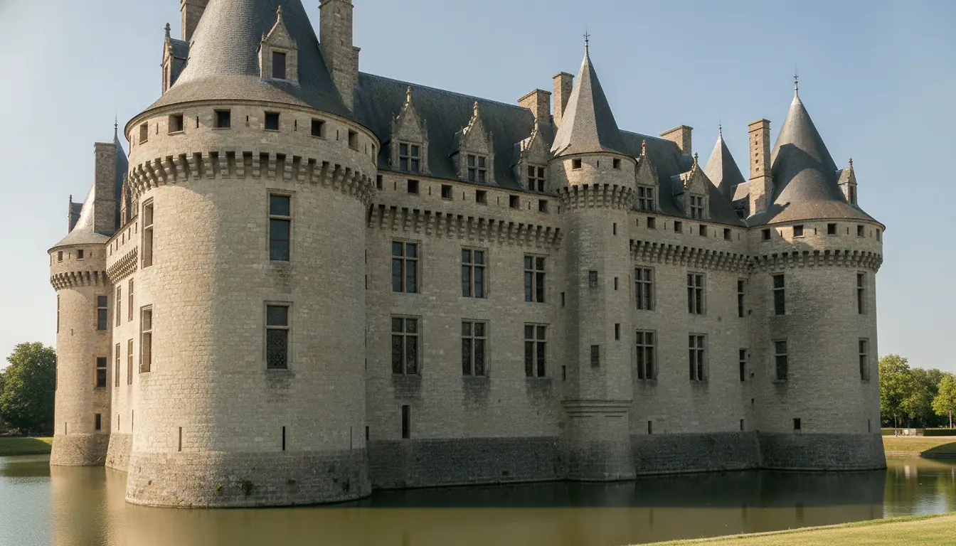 Château des Ducs de Bretagne à Nantes, façade côté douves, lumière naturelle